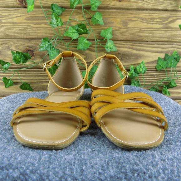 Old Navy Women Ankle Strap Sandal‎ Shoes Orange Synthetic Size 9 Medium - Picture 2 of 9